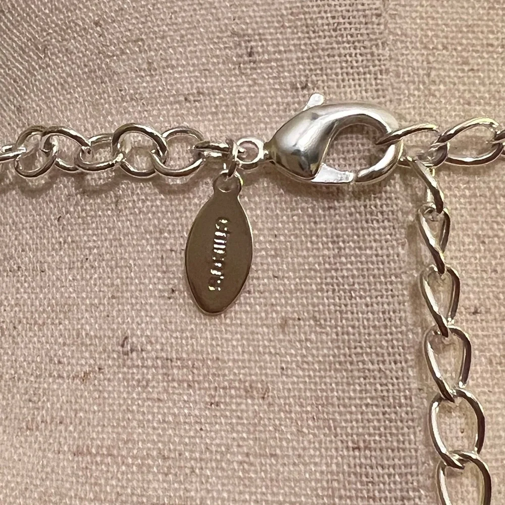 Chico’s Silver Layered Statement Necklace NWOT - Picture 8 of 8